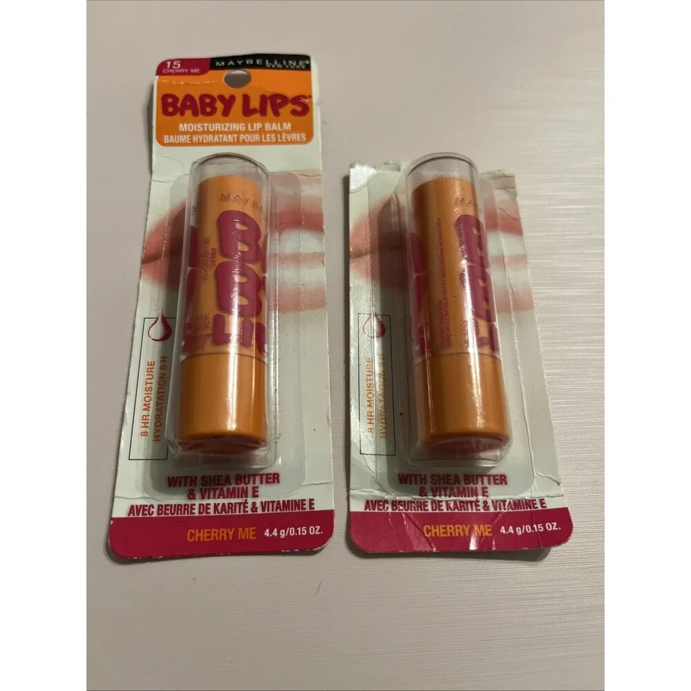 Lot of 2 Maybelline New York Baby Lips 15 Cherry Me Glow Balm 2098230 New Sealed